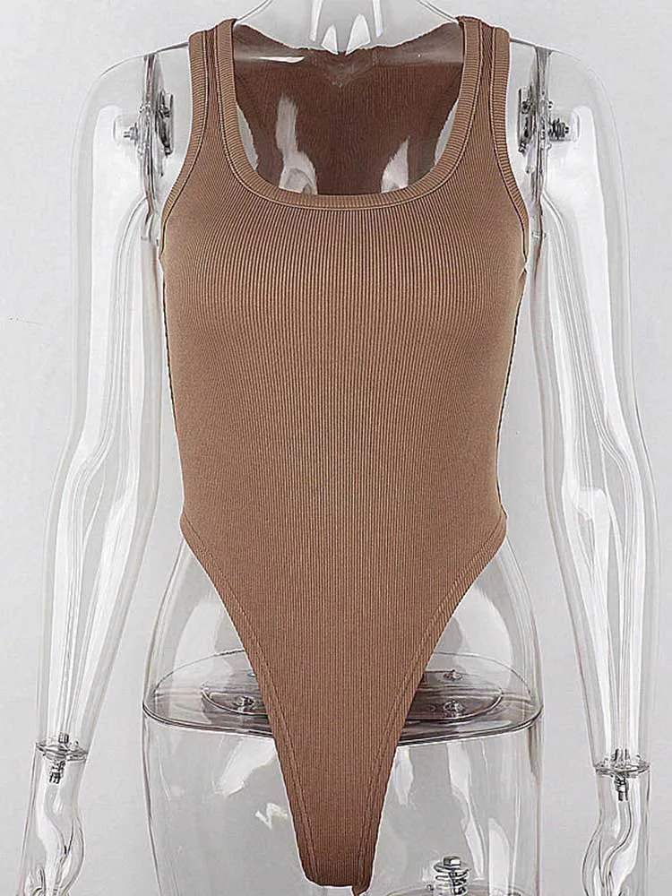 Sleeveless Knit Bodysuit 2023 Hot Summer Sexy Bodycon Off Shoulder Halter Tops Casual Street Bodice For Women ClubWear - Image 6