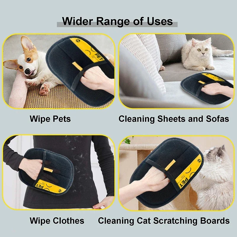 Pet Hair Remover Gloves Electrostatic for Cats Dogs, Reusable Washable Grooming Glove with 2-in-1 Lint Roller Brush - Safe Non-T - Image 6