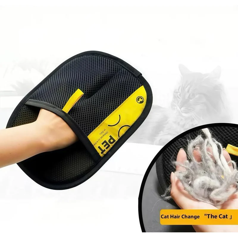 Pet Hair Remover Gloves Electrostatic for Cats Dogs, Reusable Washable Grooming Glove with 2-in-1 Lint Roller Brush - Safe Non-T - Image 5