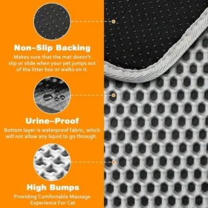 Alternative view of Cat Litter Mat Large Size Waterproof Pet Toilet Cat Litter Trapping Mat Non Slip Double Layer Cats Litter Box Pad Pet Product
